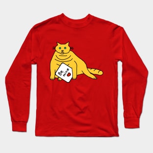 Cute Chubby Kitty Cat says Be Mine on Valentines Day Long Sleeve T-Shirt